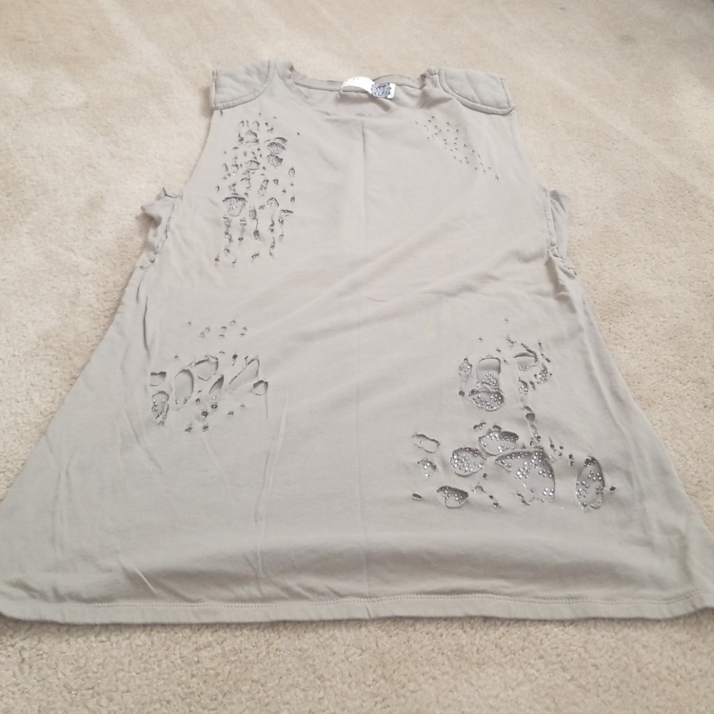 Zara distressed tank